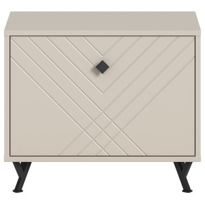 Meuble à chaussures LUNA – Beige mat – 1 abattant – 60x50x35 cm 