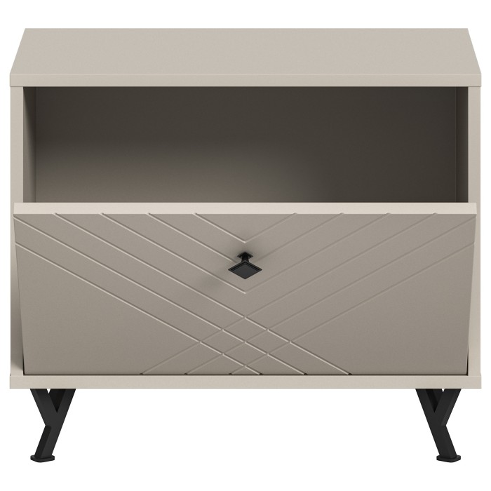 Meuble à chaussures LUNA – Beige mat – 1 abattant – 60x50x35 cm 