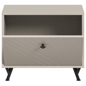 Meuble à chaussures LUNA – Beige mat – 1 abattant – 60x50x35 cm 