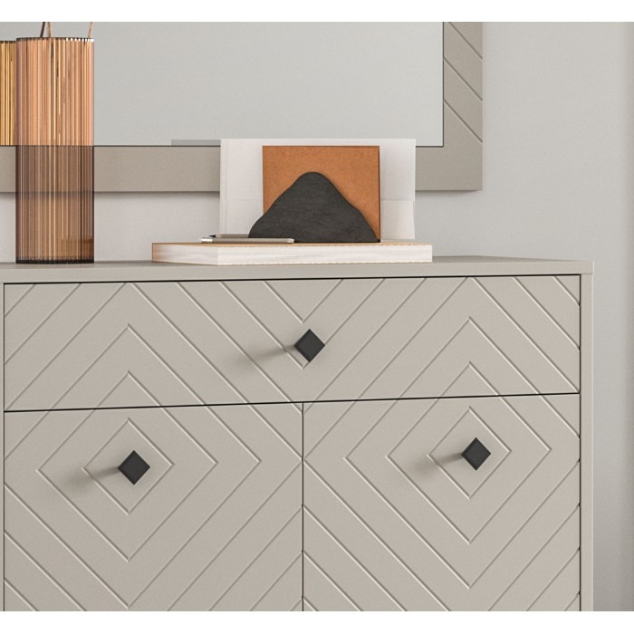 Ensemble d'entrée complet LUNA – Beige mat – 3 éléments – 195x190x35 cm 