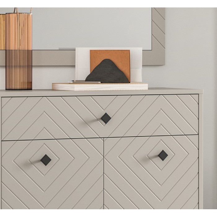 Ensemble d'entrée complet LUNA – Beige mat – 80x190x35 cm – Compact et fonctionnel 