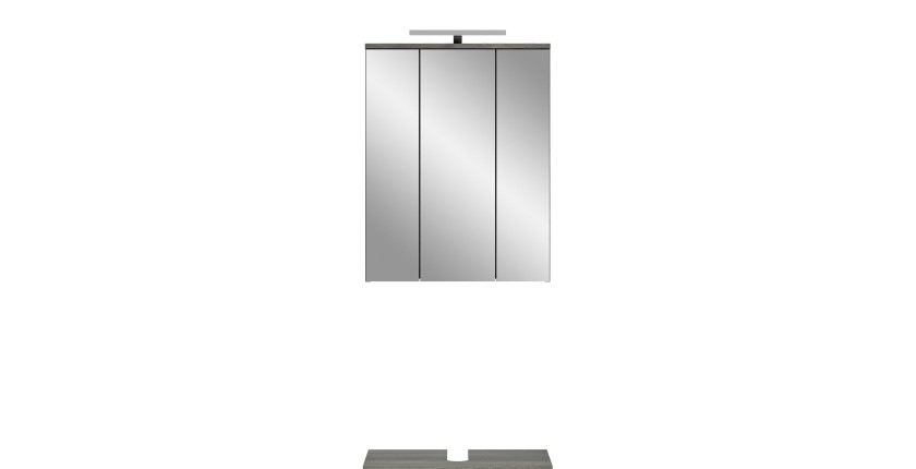 Ensemble de meubles de salle de bain WILLIAM – Gris foncé et blanc – 60x191x34 cm – Avec LED 