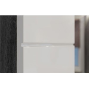 Meuble sous vasque SCOTT – 2 tiroirs – Gris foncé et blanc – 60x56x37 cm 