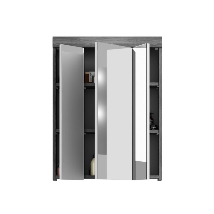 Ensemble salle de bain SCOTT – Meuble sous vasque, colonne et miroir avec rangement 