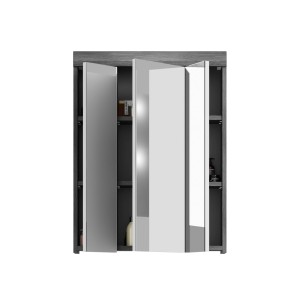 Ensemble salle de bain SCOTT – Meuble sous vasque, colonne et miroir avec rangement 
