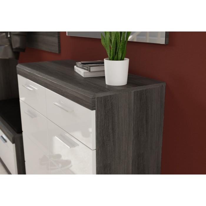 Ensemble d'entrée SCOTT – Meubles de rangement avec miroir et porte-manteaux 