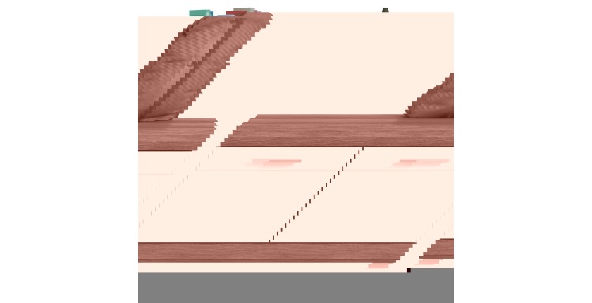 Buffet SCOTT – 3 portes et 1 tiroir – Gris foncé et blanc – 120x85x37 cm 