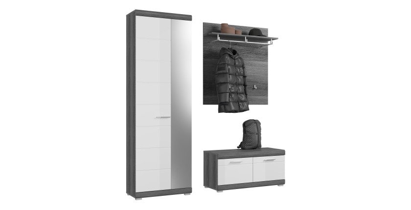 Ensemble d'entrée SCOTT – Meubles avec miroir et porte-manteaux 