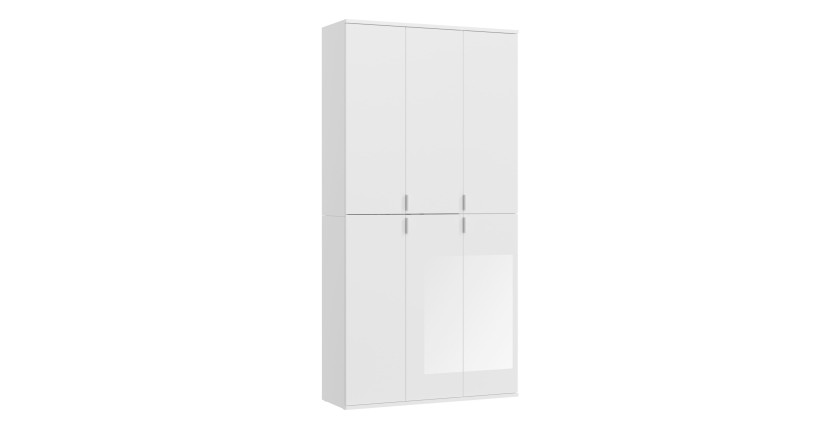 Armoire 6 portes BODITE – Rangement spacieux et design en blanc laqué 