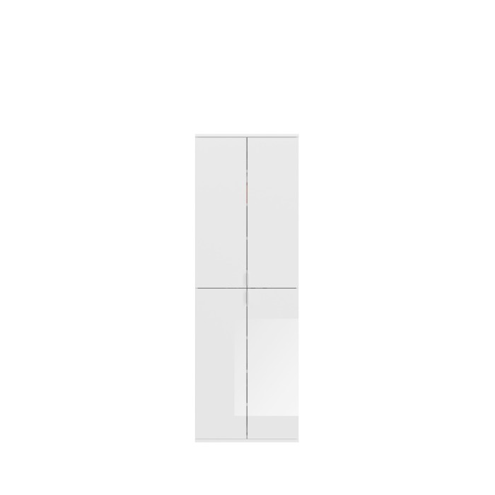 Armoire 6 portes BODITE – Rangement spacieux et design en blanc laqué 