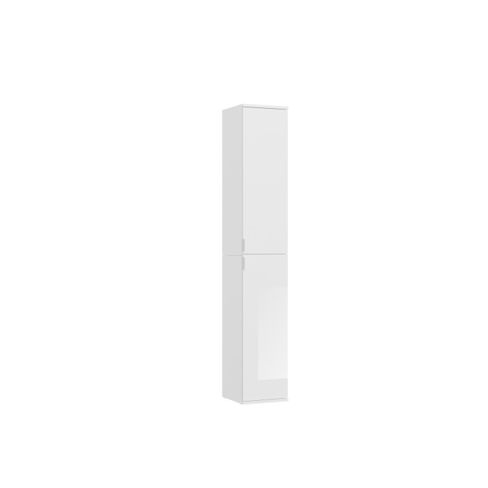 Armoire 4 portes BODITE – 2 portes avec miroirs – Blanc laqué 