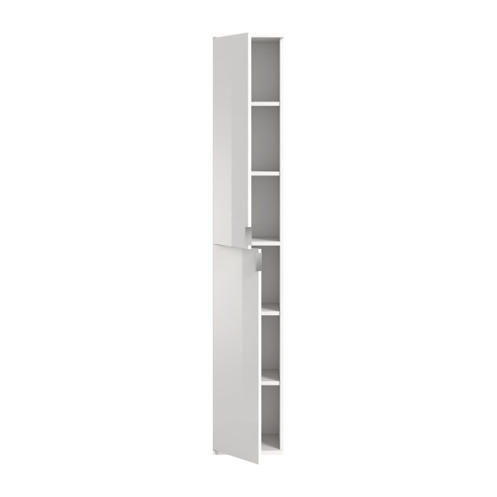 Armoire 8 portes BODITE – 4 portes avec miroirs – Blanc laqué 