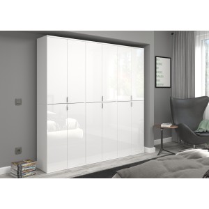 Armoire de rangement 12 portes BODITE – Blanc laqué – Design moderne 