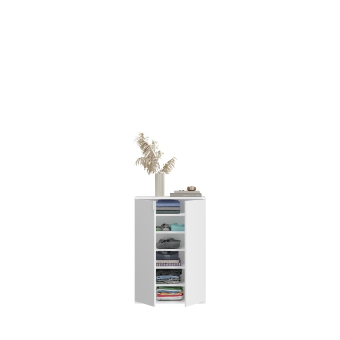 Buffet BODITE – 3 portes – Blanc laqué – Design compact et moderne 