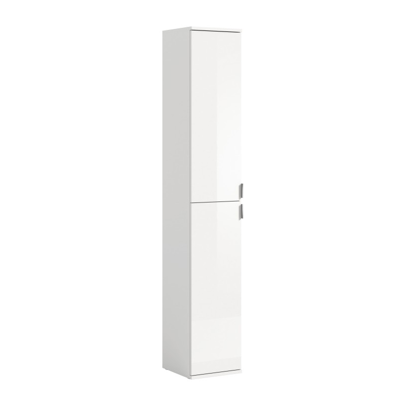 Armoire de rangement BODITE – 2 portes – Blanc laqué – Design moderne et pratique 