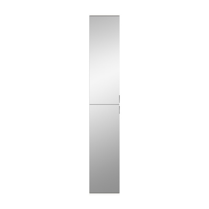 Armoire de rangement BODITE – 2 portes avec miroirs – Blanc laqué – Élégance et fonctionnalité 