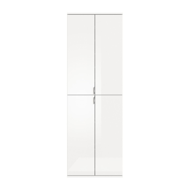 Armoire de rangement BODITE – 4 portes – Blanc laqué – Élégance et praticité 