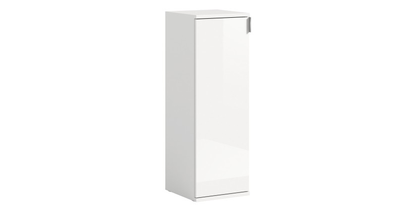 Meuble de rangement BODITE – 1 porte – Blanc laqué – Compact et moderne 