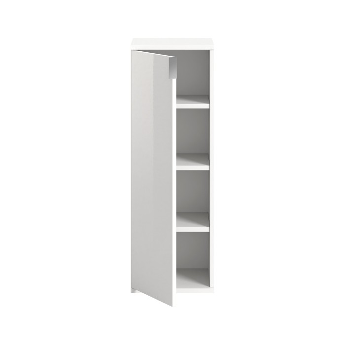 Meuble de rangement BODITE – 1 porte – Blanc laqué – Compact et moderne 