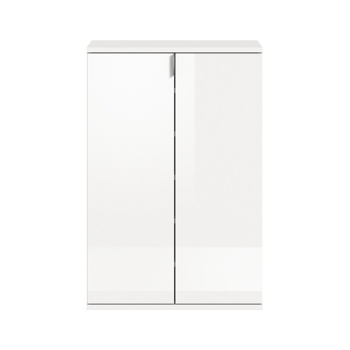 Meuble de rangement BODITE – 2 portes – Blanc laqué – Compact et pratique 