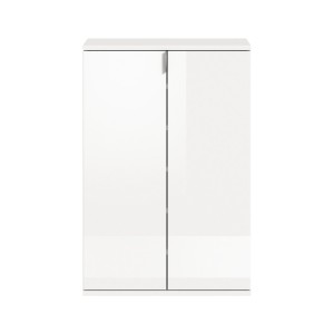 Meuble de rangement BODITE – 2 portes – Blanc laqué – Compact et pratique 