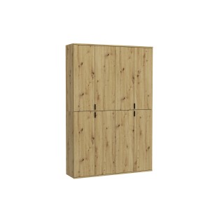 Armoire de rangement BODITE – 8 portes – Chêne clair – Élégance et grande capacité