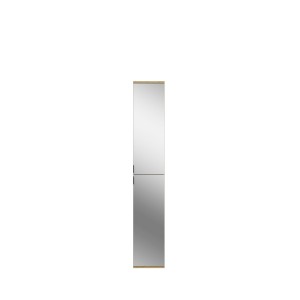 Armoire de rangement BODITE – 4 portes avec miroirs – Chêne clair 