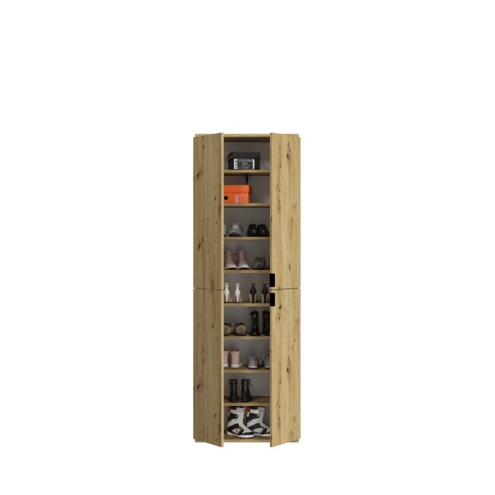 Armoire de rangement BODITE – 12 portes – Chêne clair 