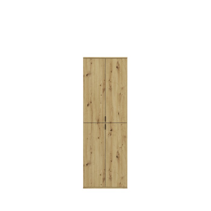 Armoire de rangement 10 portes avec miroirs + penderie + 2 tiroirs – Chêne clair – BODITE 