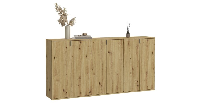 Buffet 6 portes – Chêne clair – BODITE 