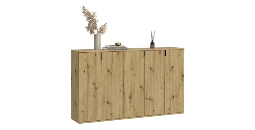 Buffet 5 portes – Chêne clair – BODITE 