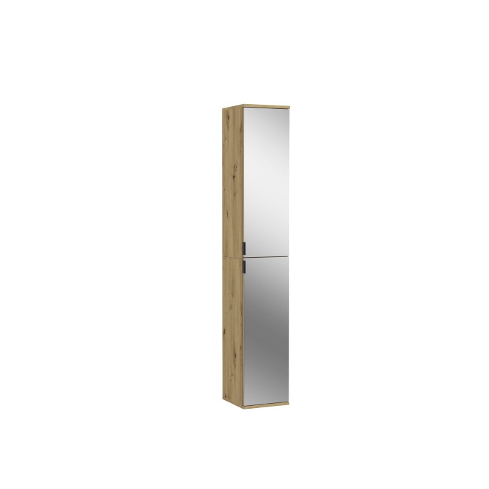Armoire 2 portes avec miroir – Chêne clair – BODITE 