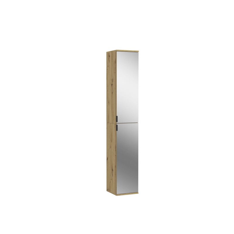 Armoire 2 portes avec miroir – Chêne clair – BODITE 