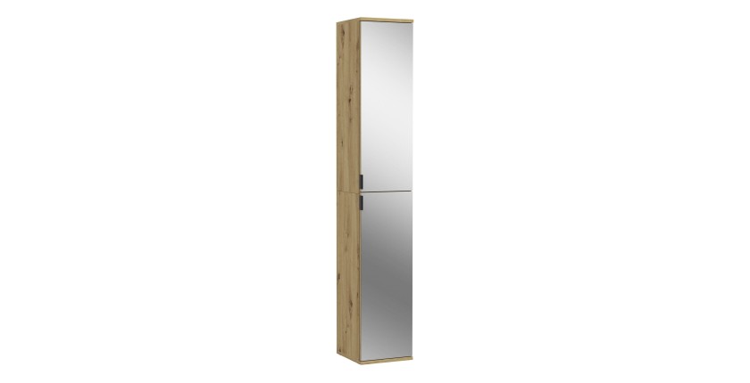 Armoire 2 portes avec miroir – Chêne clair – BODITE 