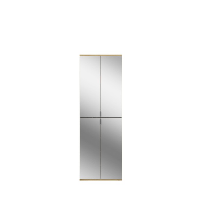 Armoire 4 portes avec miroirs – Chêne clair – BODITE 