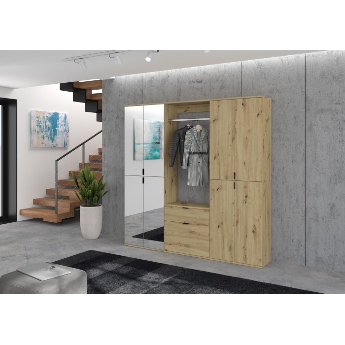 Meuble de rangement 2 tiroirs – Chêne clair – BODITE 