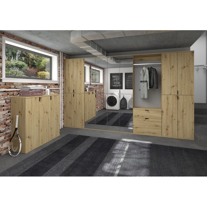 Meuble de rangement 2 tiroirs – Chêne clair – BODITE 