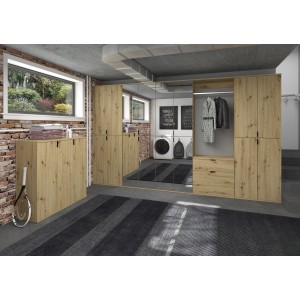 Meuble de rangement 2 tiroirs – Chêne clair – BODITE 