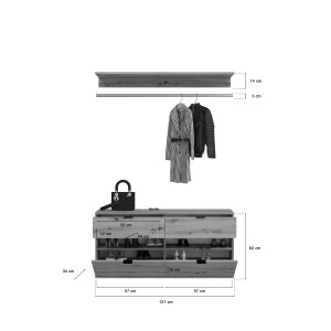 Meuble de rangement 4 tiroirs – Chêne clair – BODITE 