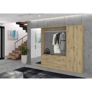 Meuble de rangement 4 tiroirs – Chêne clair – BODITE 