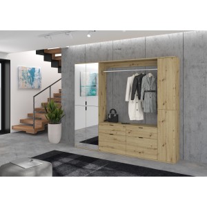 Meuble de rangement 4 tiroirs – Chêne clair – BODITE 