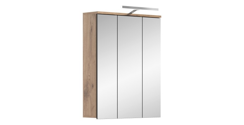 Armoire de rangement avec miroirs – Gris anthracite et chêne clair – SELMA 