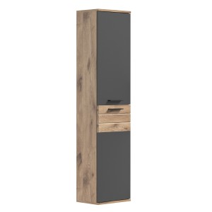 Colonne de rangement suspendu – Gris anthracite et chêne clair – SELMA 