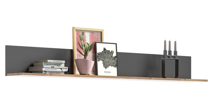 Étagère – Gris anthracite et chêne clair – SELMA 