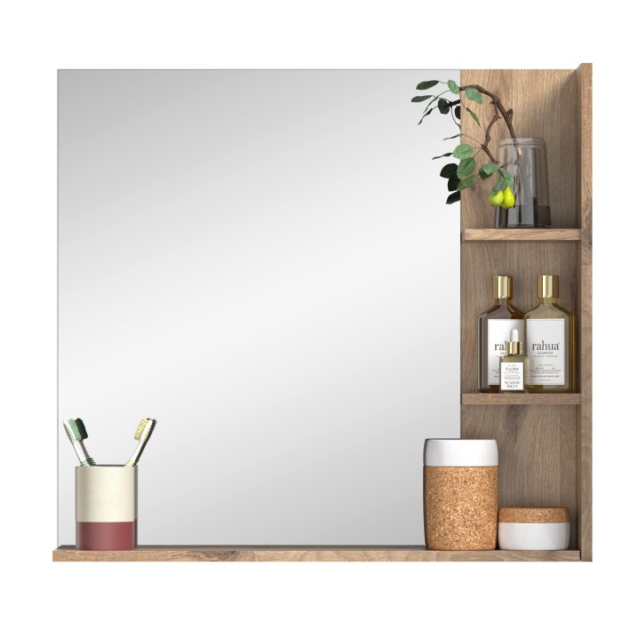 Miroir avec étagère – Chêne clair – SELMA 