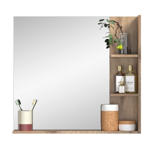 Miroir avec étagère – Chêne clair – SELMA 
