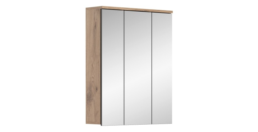 Meuble de rangement avec miroirs – Chêne clair – SELMA 