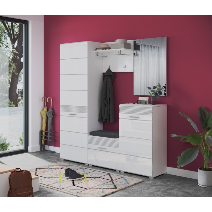 Meuble à chaussures – Blanc Laqué – KLEANKIN 