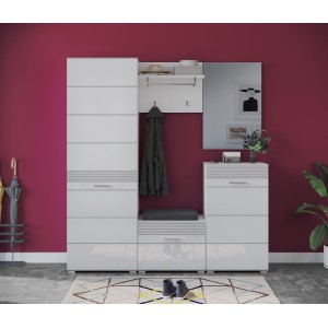 Meuble à chaussures – Blanc Laqué – KLEANKIN 