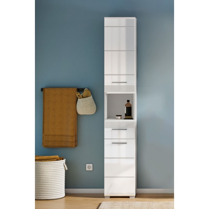 Colonne de salle de bain – Blanc laqué – KLEANKIN 